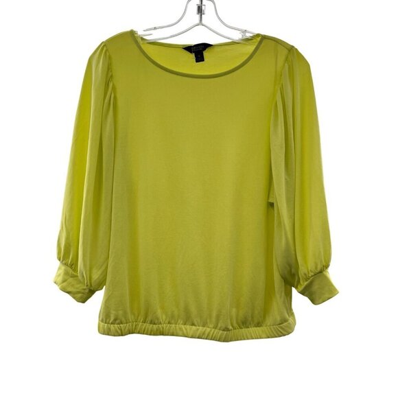 Simply Vera Vera Wang Women's 3/4 Bishop Sleeve Top Yellow Size Medium - Picture 1 of 9